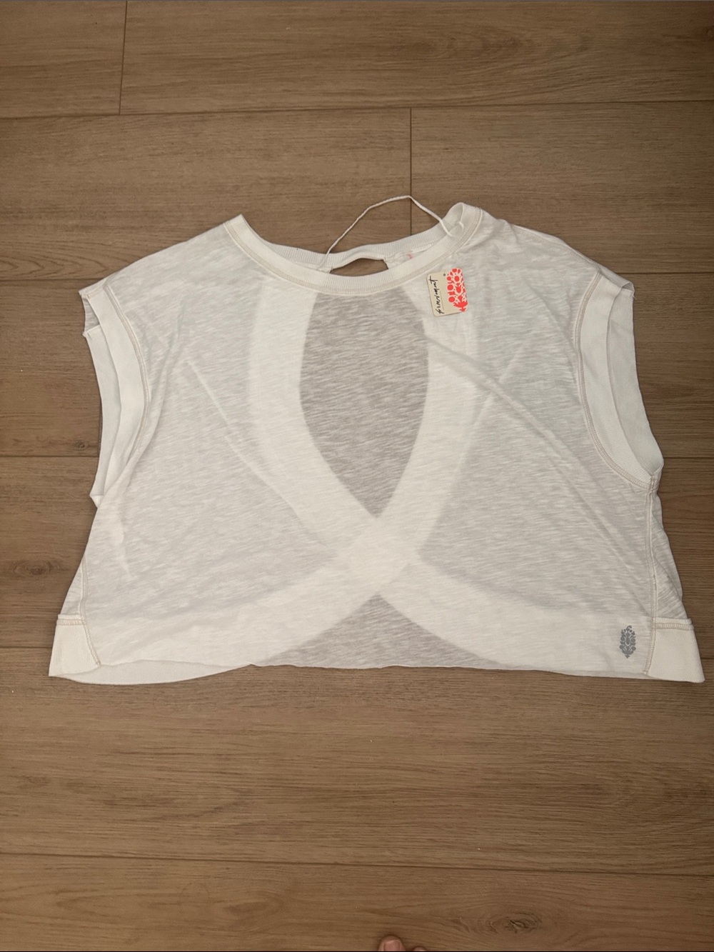 Free PeopleWomen's White Cropped Sleeveless workout Tee